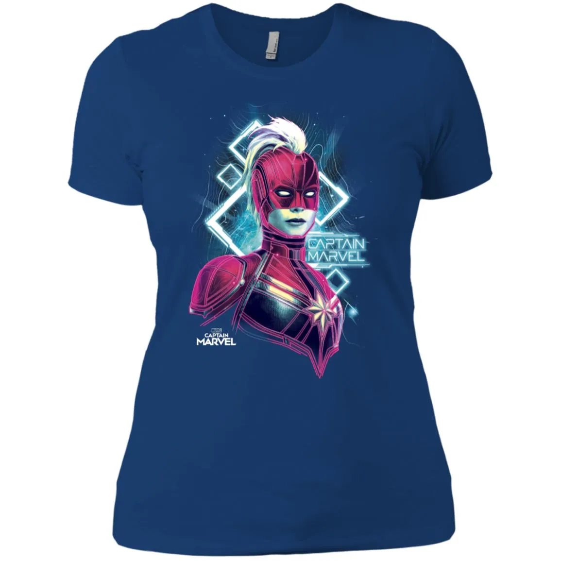 Marvel Captain Marvel Space Glow Neon Women Cotton T-Shirt