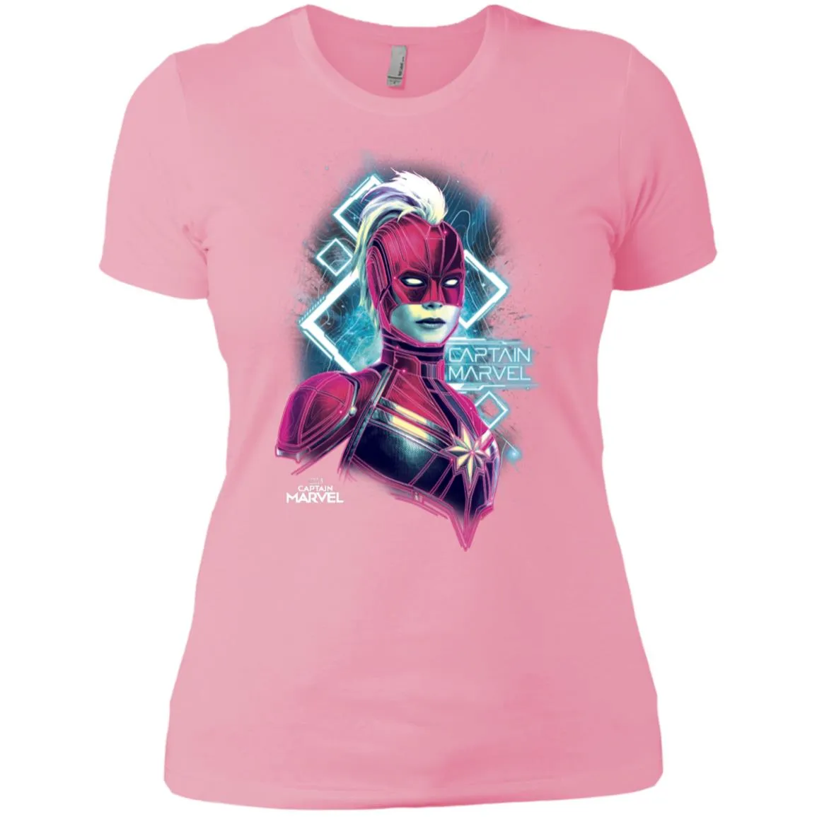 Marvel Captain Marvel Space Glow Neon Women Cotton T-Shirt
