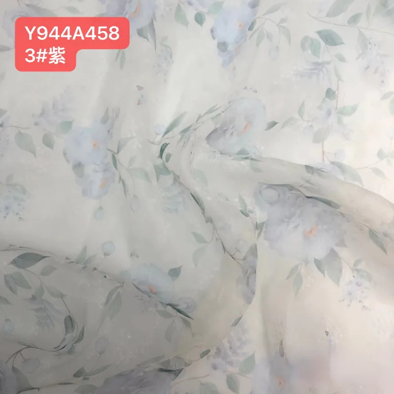 Maternity Dress Photo Shoot Print Floral Silk Soft Organza Off Shoulder Maxi Dress with Train YW230305
