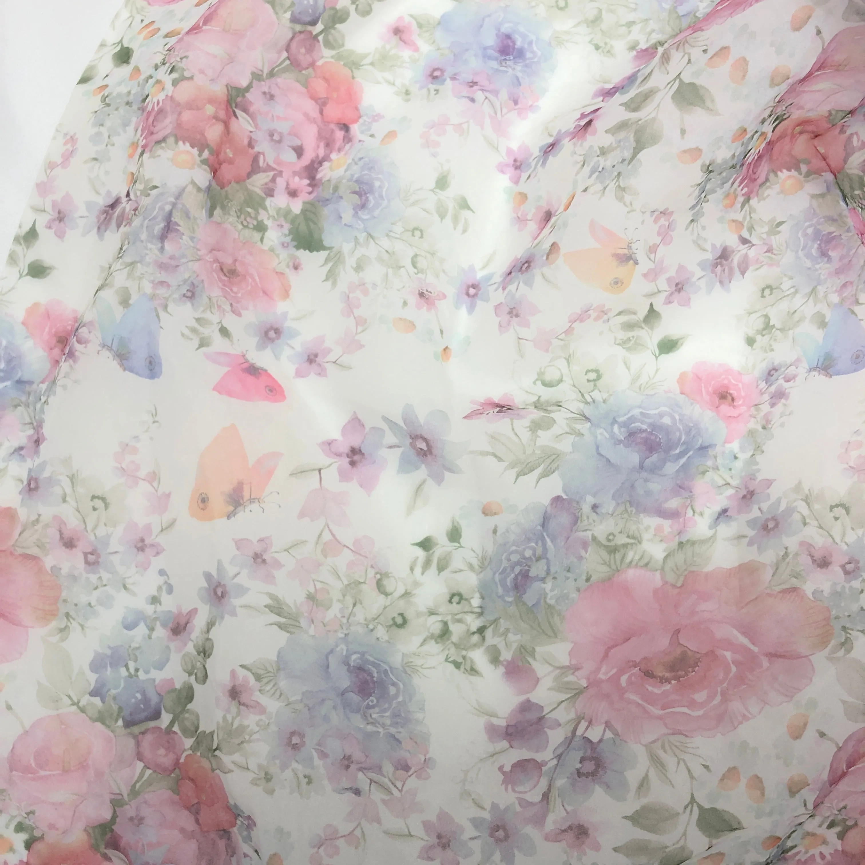 Maternity Dress Photo Shoot Print Floral Silk Soft Organza Off Shoulder Maxi Dress with Train YW230305