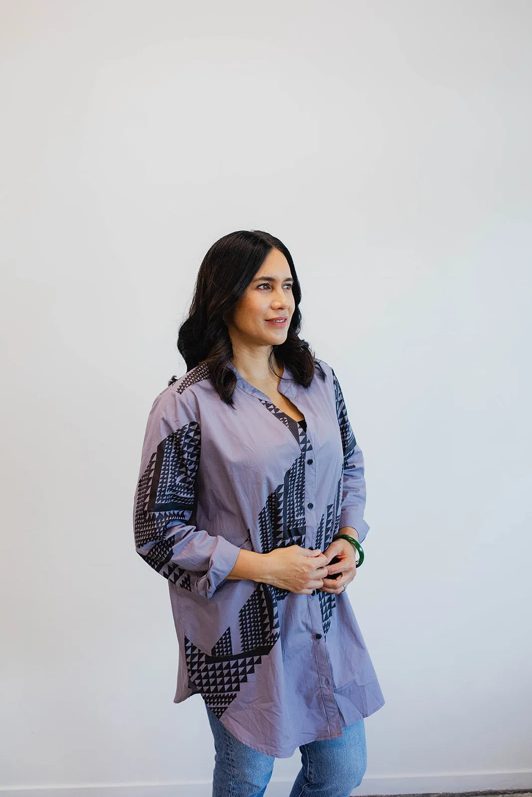 Maunga Button Shirt - Mauve