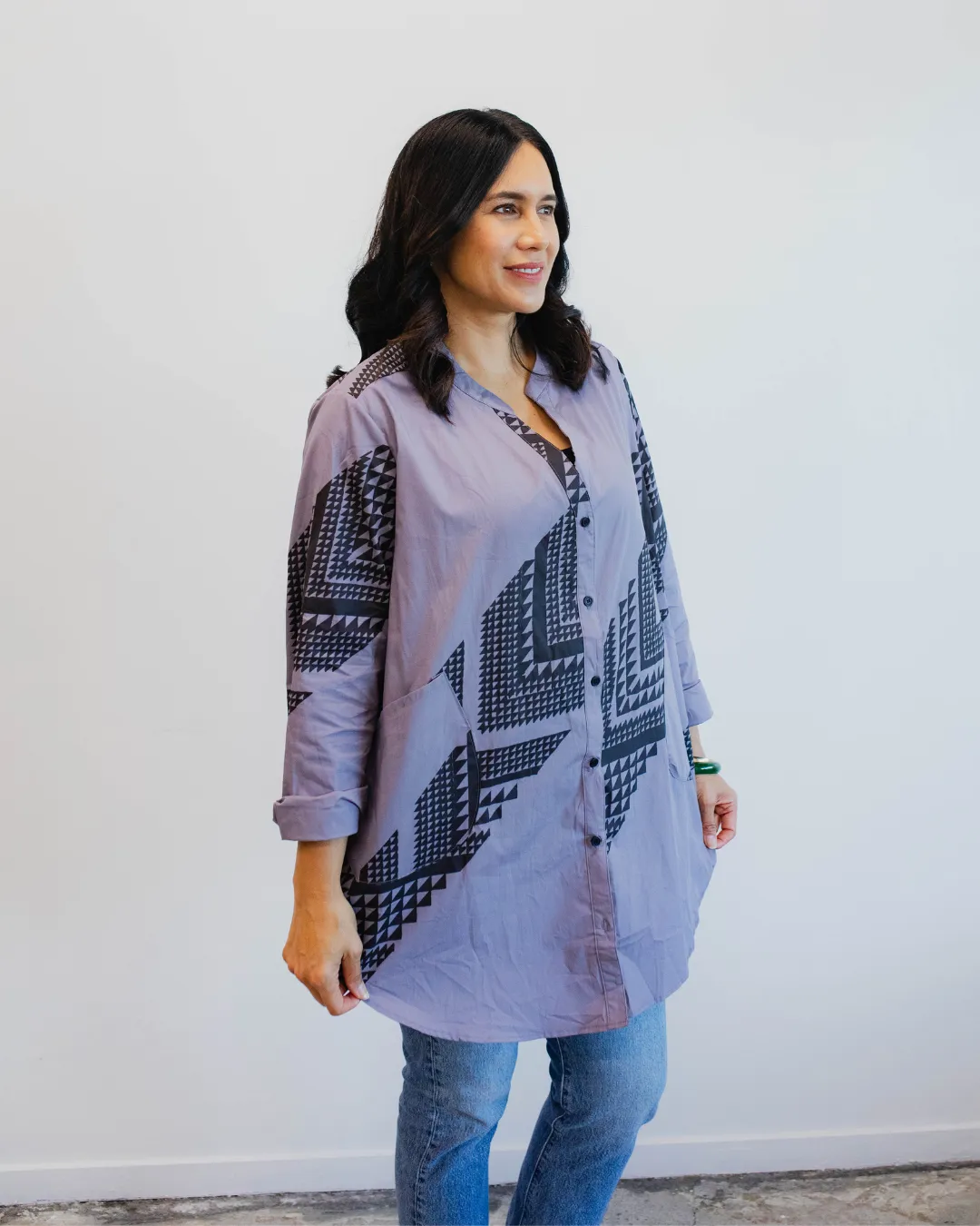 Maunga Button Shirt - Mauve