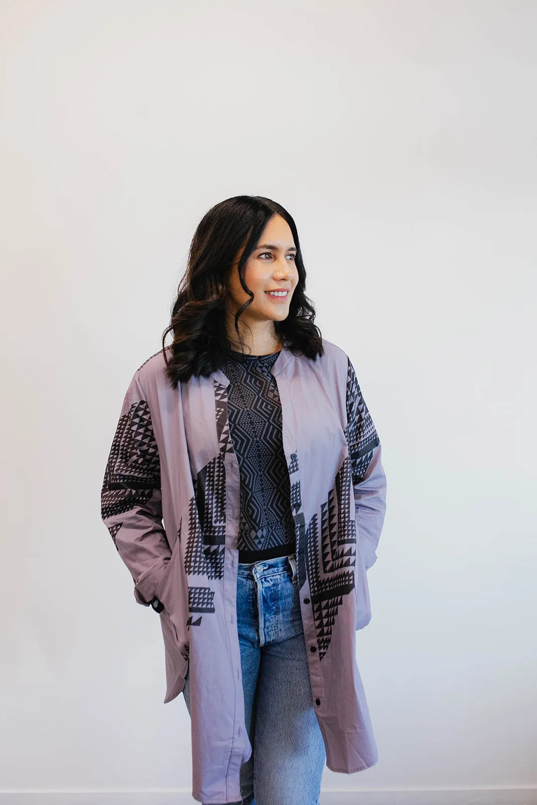 Maunga Button Shirt - Mauve