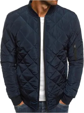 Mens Flight Bomber Jacket Relaxed Fit Diamond Quilted Varsity Jackets Fall Winter Lightweight Padded Coat Outwear