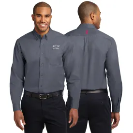 Men's Steel Grey Chevy Cares Breast Cancer Awareness Dress Shirt