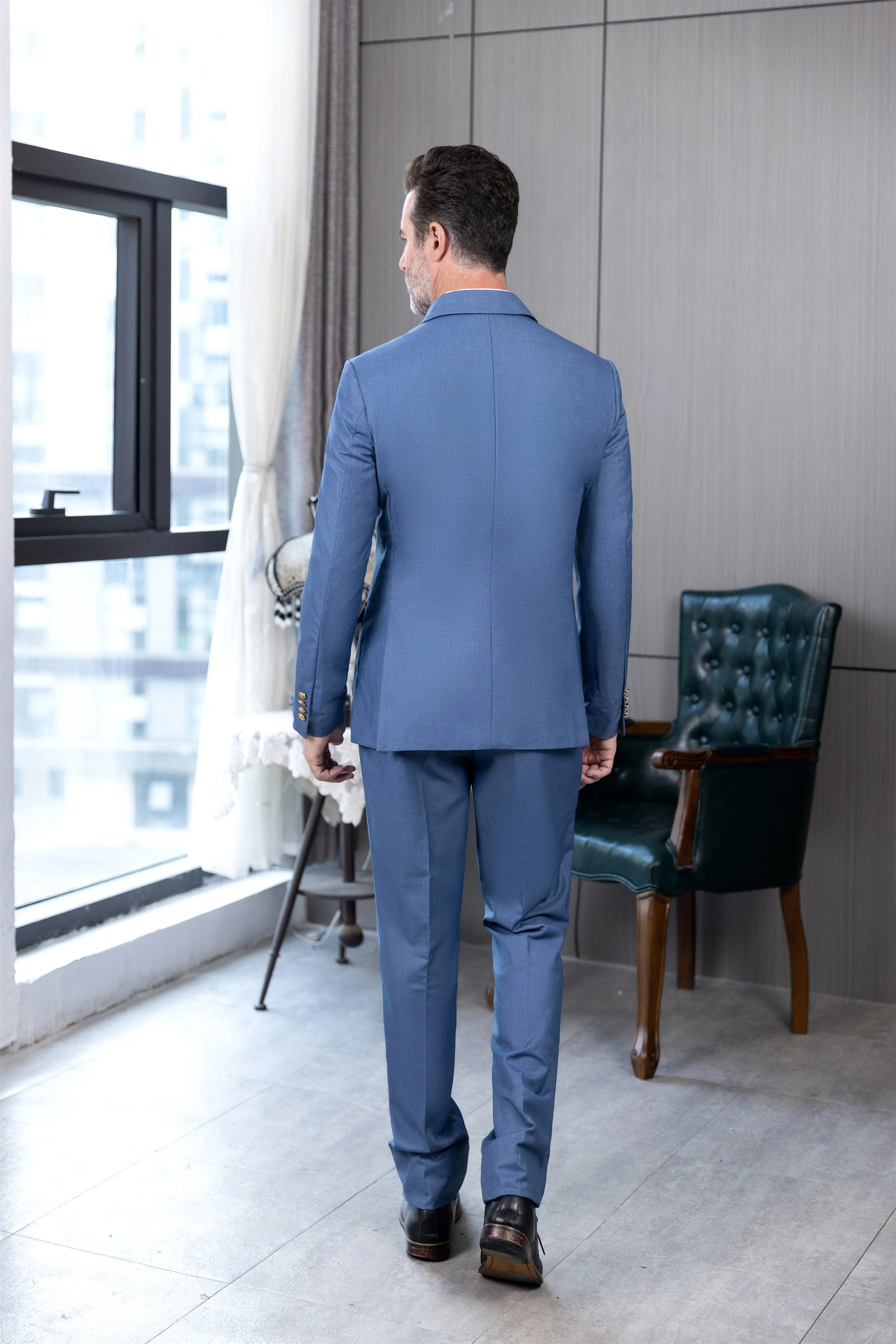 Men's Suit 2 Piece Stand Collar Jacket（Blazer Pants）