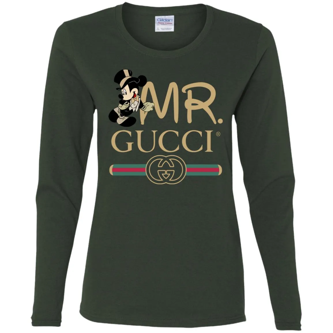 Mr Mickey Gucci Couple Disney Shirt Valentine's Day T-shirt Women Long Sleeve Shirt