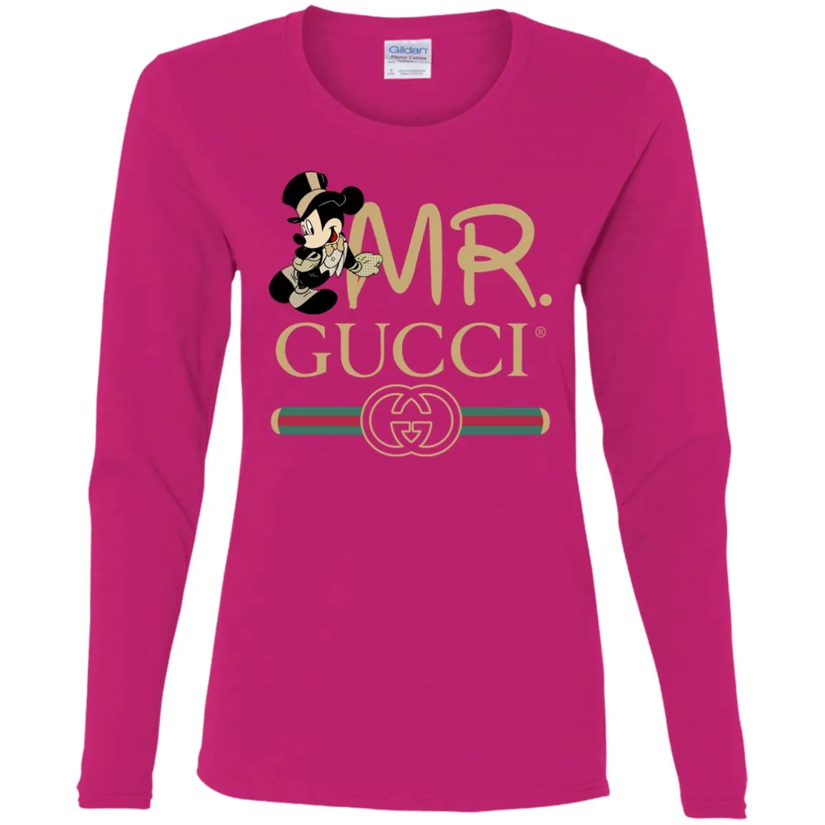 Mr Mickey Gucci Couple Disney Shirt Valentine's Day T-shirt Women Long Sleeve Shirt
