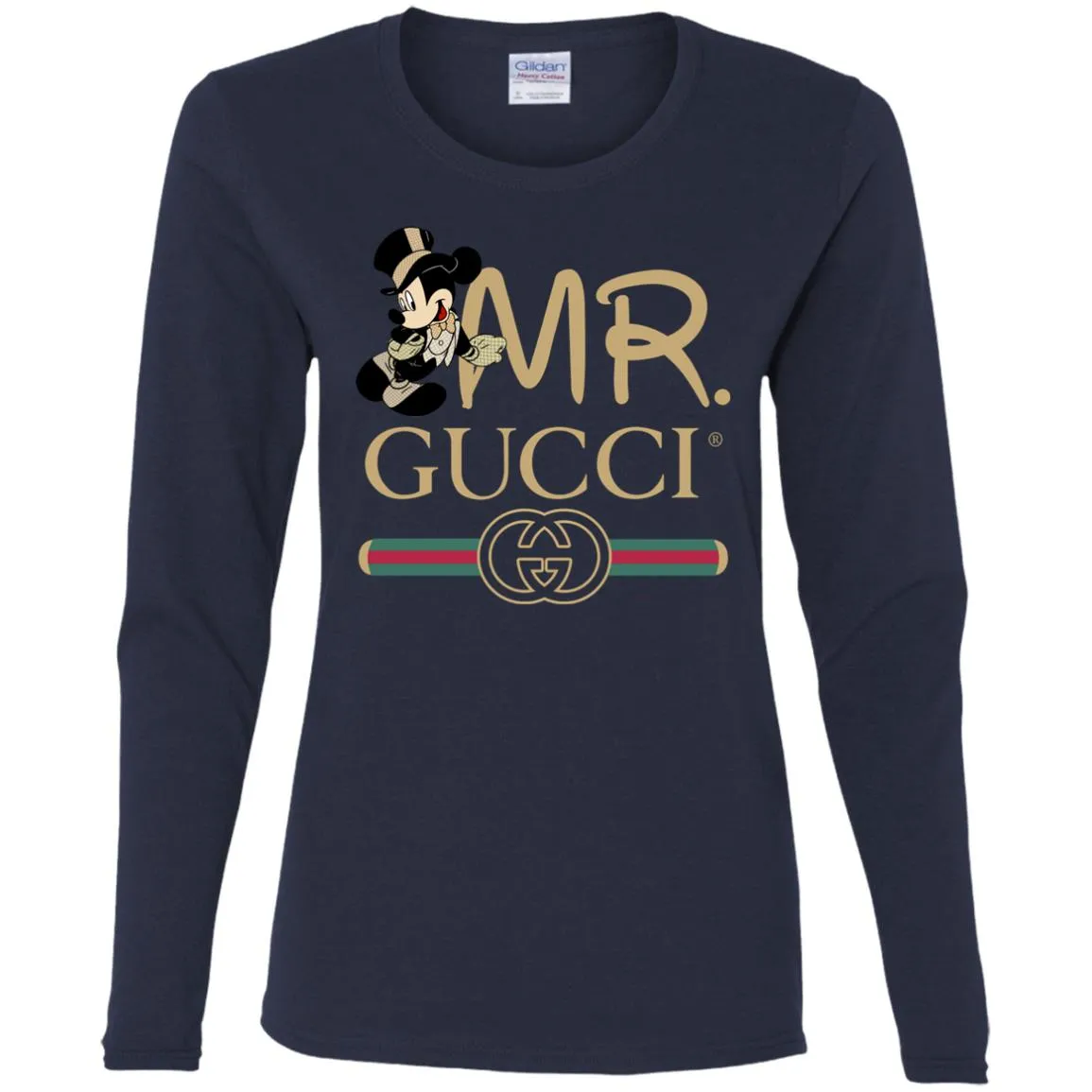 Mr Mickey Gucci Couple Disney Shirt Valentine's Day T-shirt Women Long Sleeve Shirt