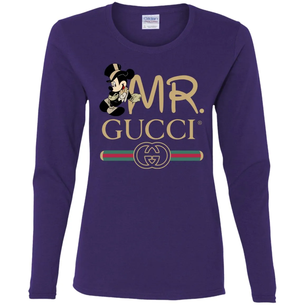Mr Mickey Gucci Couple Disney Shirt Valentine's Day T-shirt Women Long Sleeve Shirt