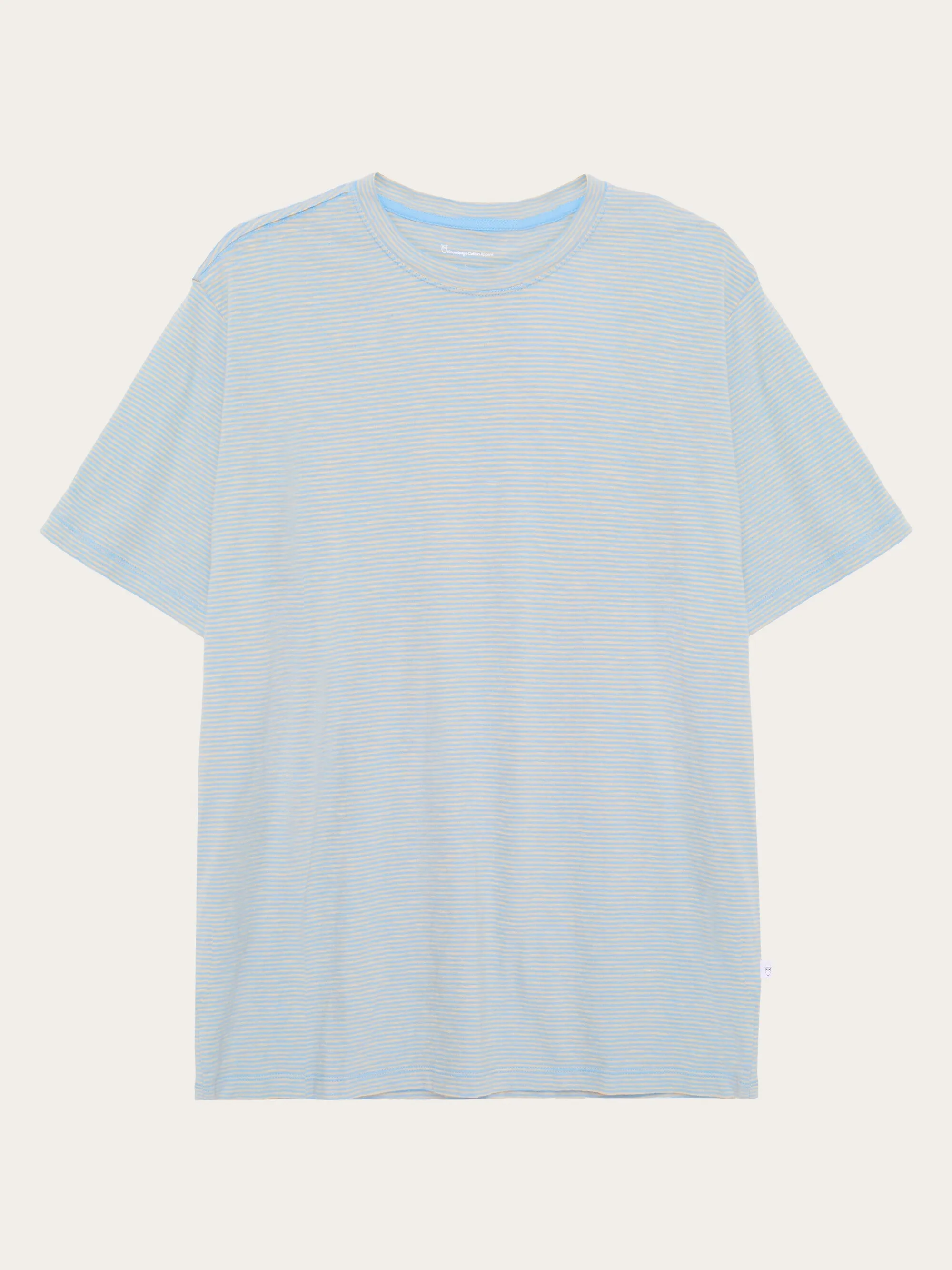 Narrow striped slub t-shirt - Light Blue Stripe