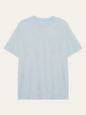 Narrow striped slub t-shirt - Light Blue Stripe