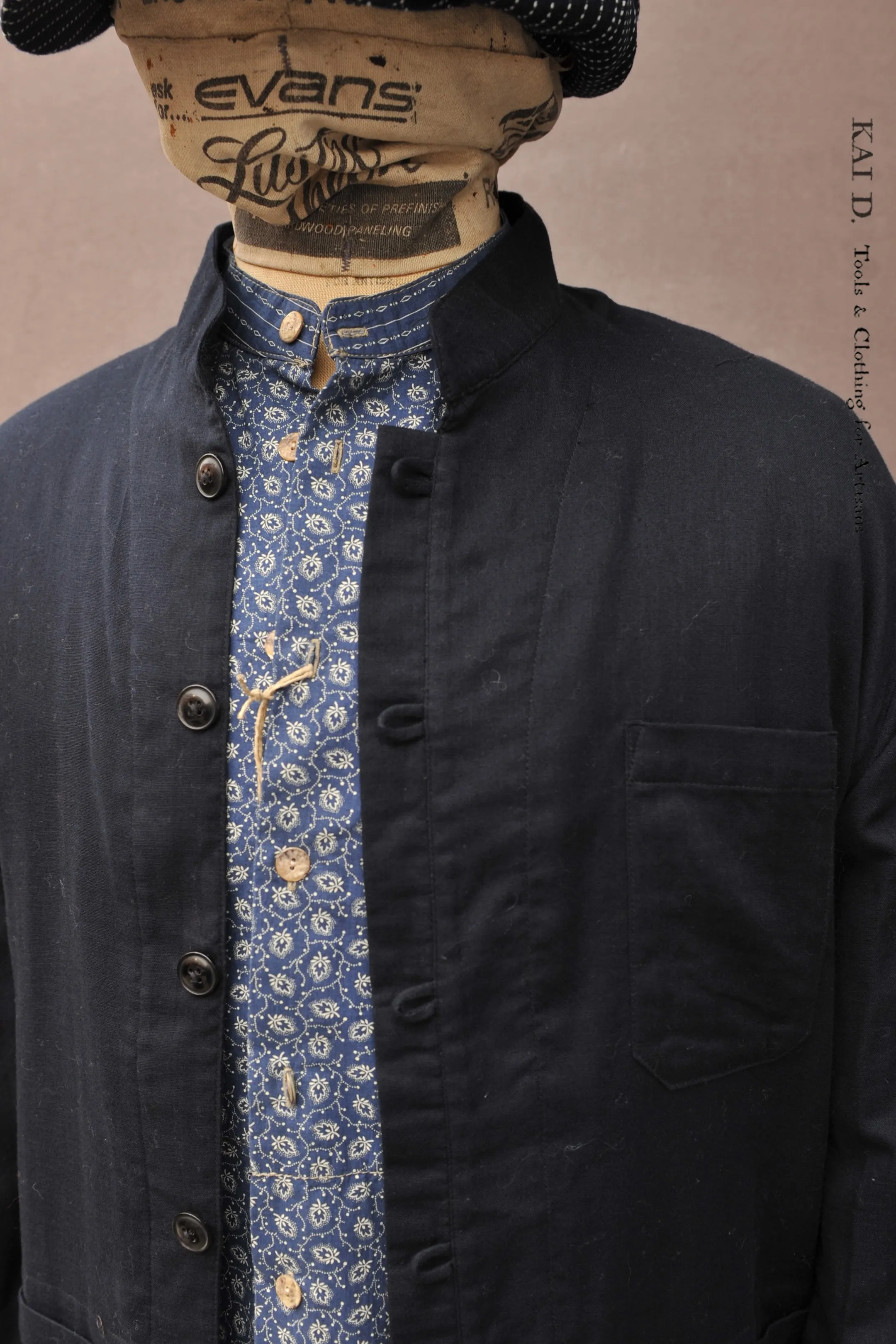 O'Hara Shirt - Navy Double Gauze Cotton - L