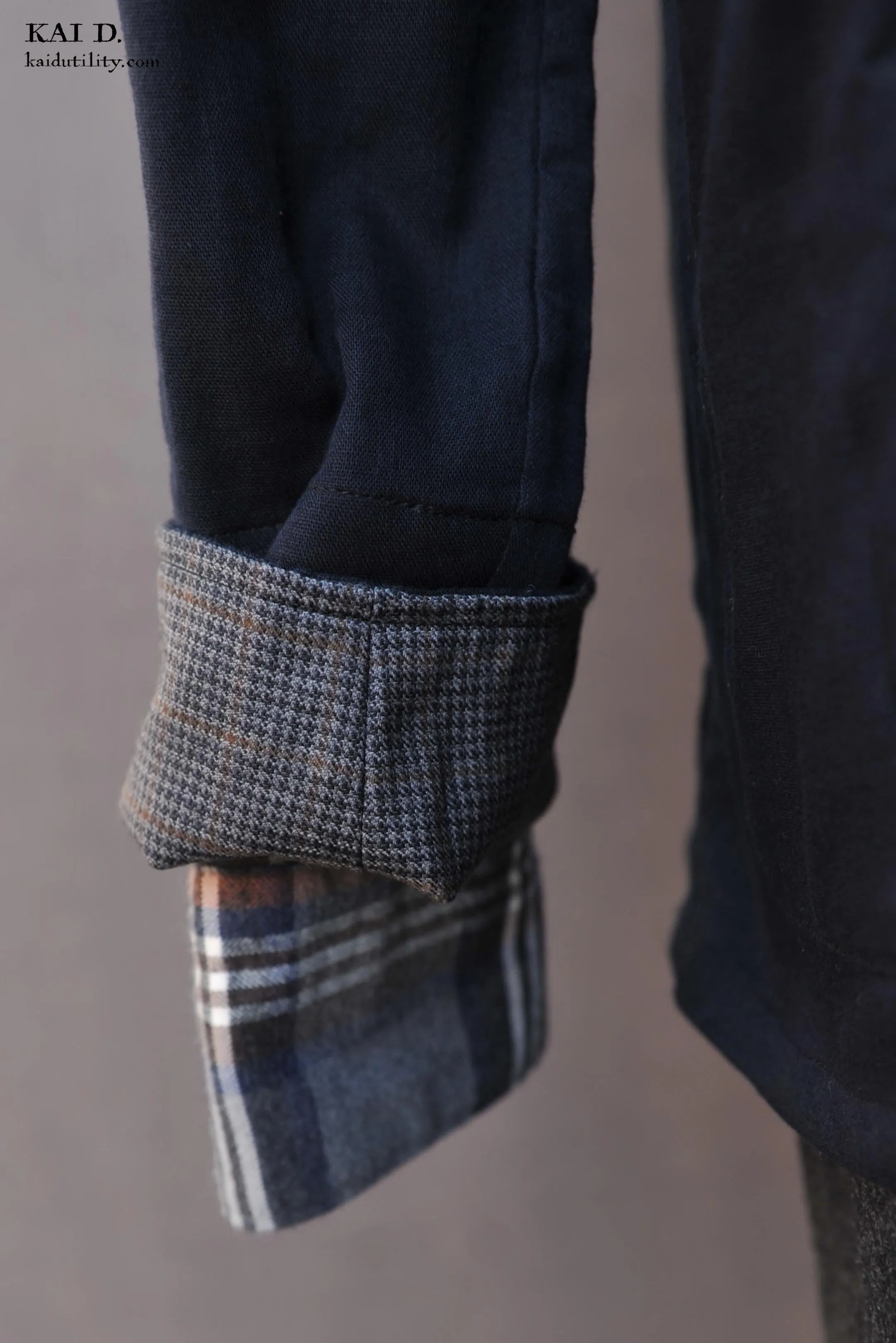 O'Hara Shirt - Navy Double Gauze Cotton - L