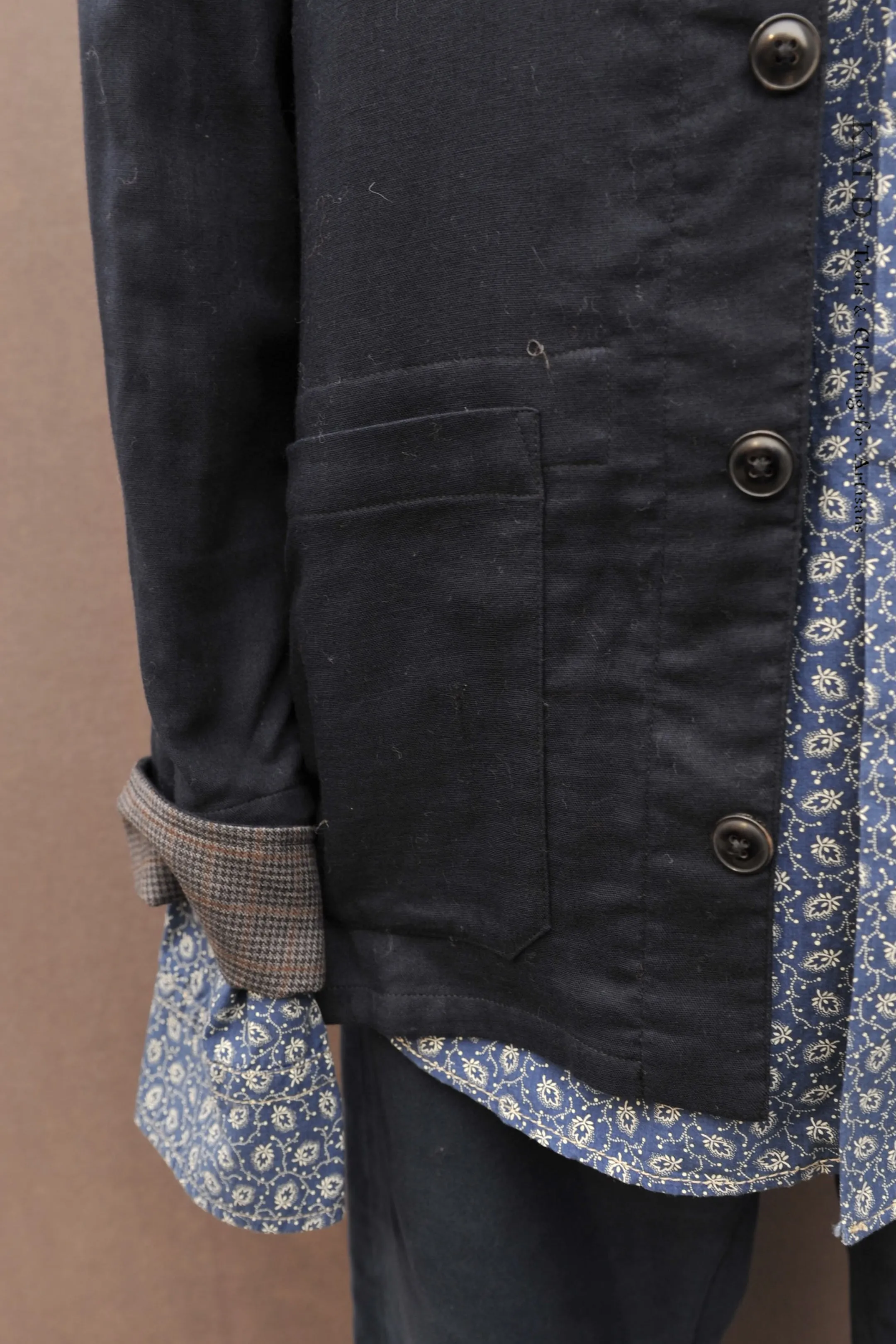O'Hara Shirt - Navy Double Gauze Cotton - L