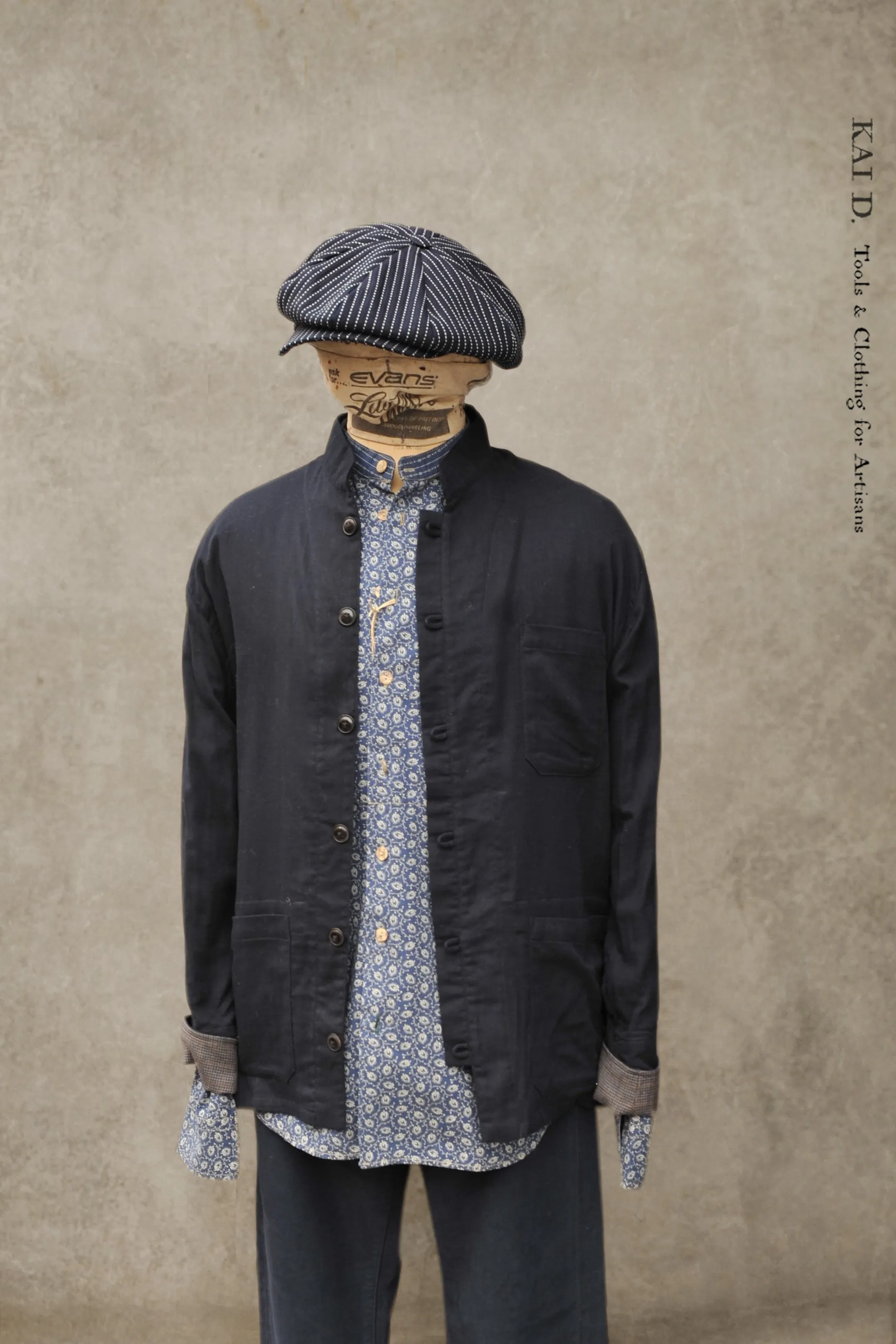 O'Hara Shirt - Navy Double Gauze Cotton - L