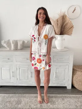 Paulette Skirt - White Floral