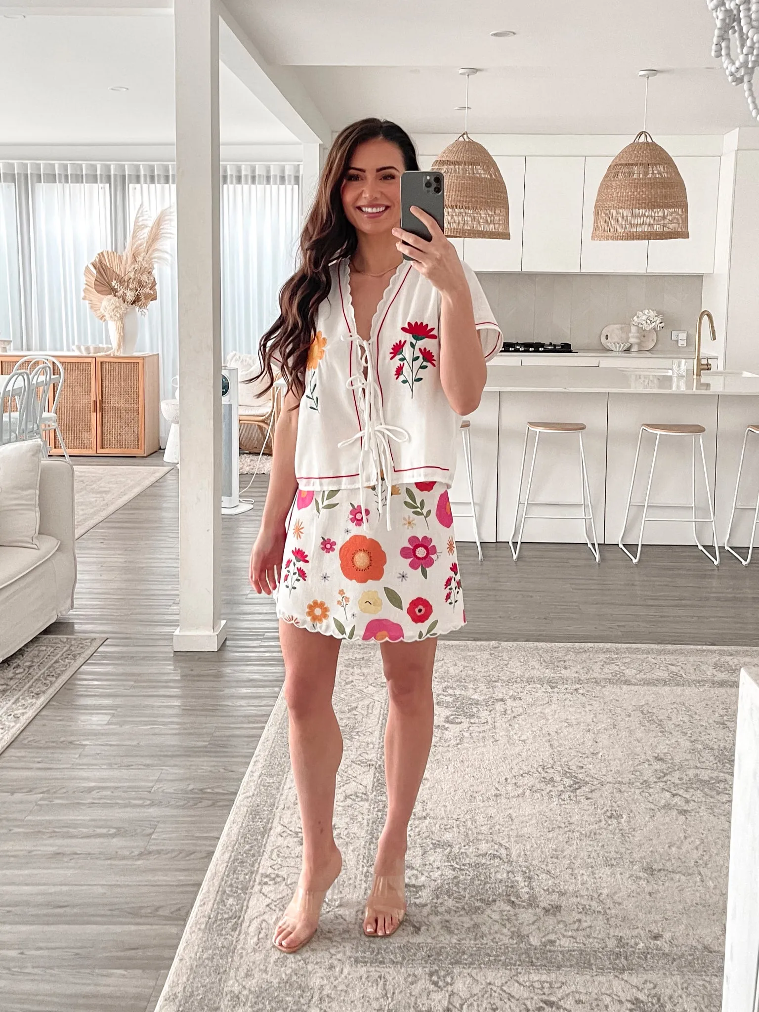 Paulette Skirt - White Floral