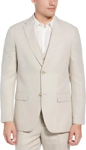 Perry Ellis Men's Regular Fit Linen-Blend Suit Jacket with Chest Pocket