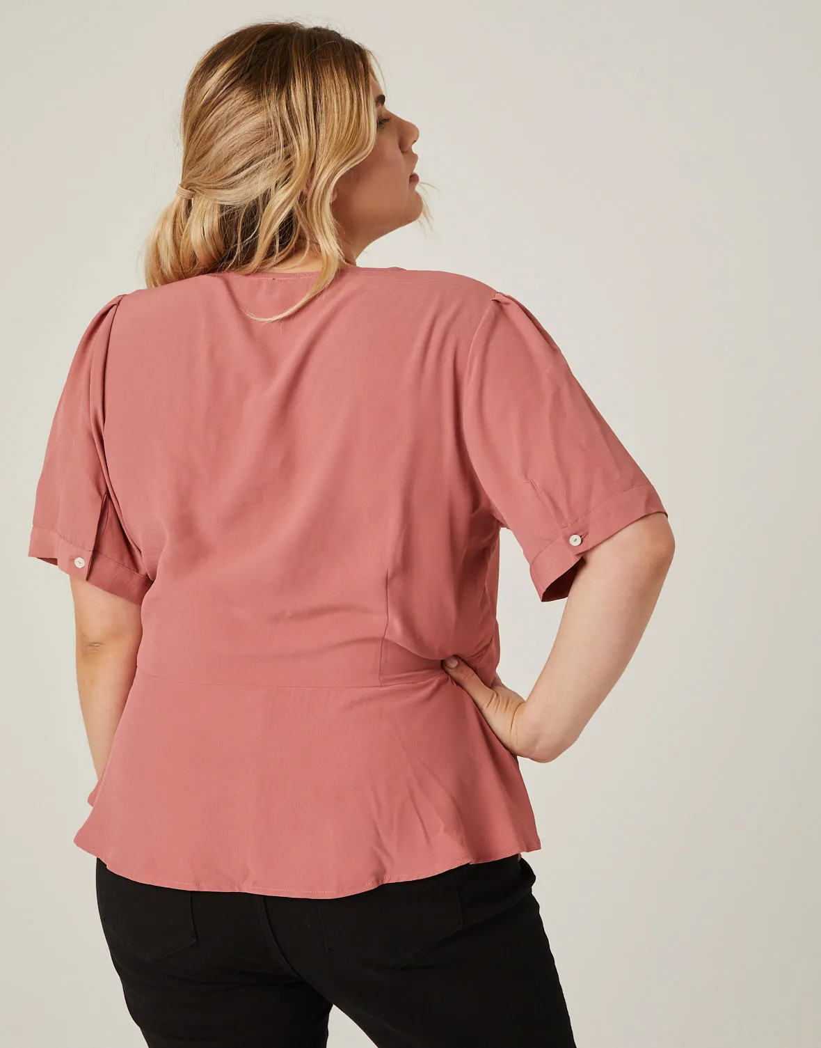 Plus Size Chiffon Wrap Top