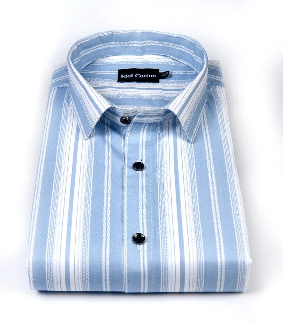 Pure cotton Pual smith print Laining. White with ice blue colour