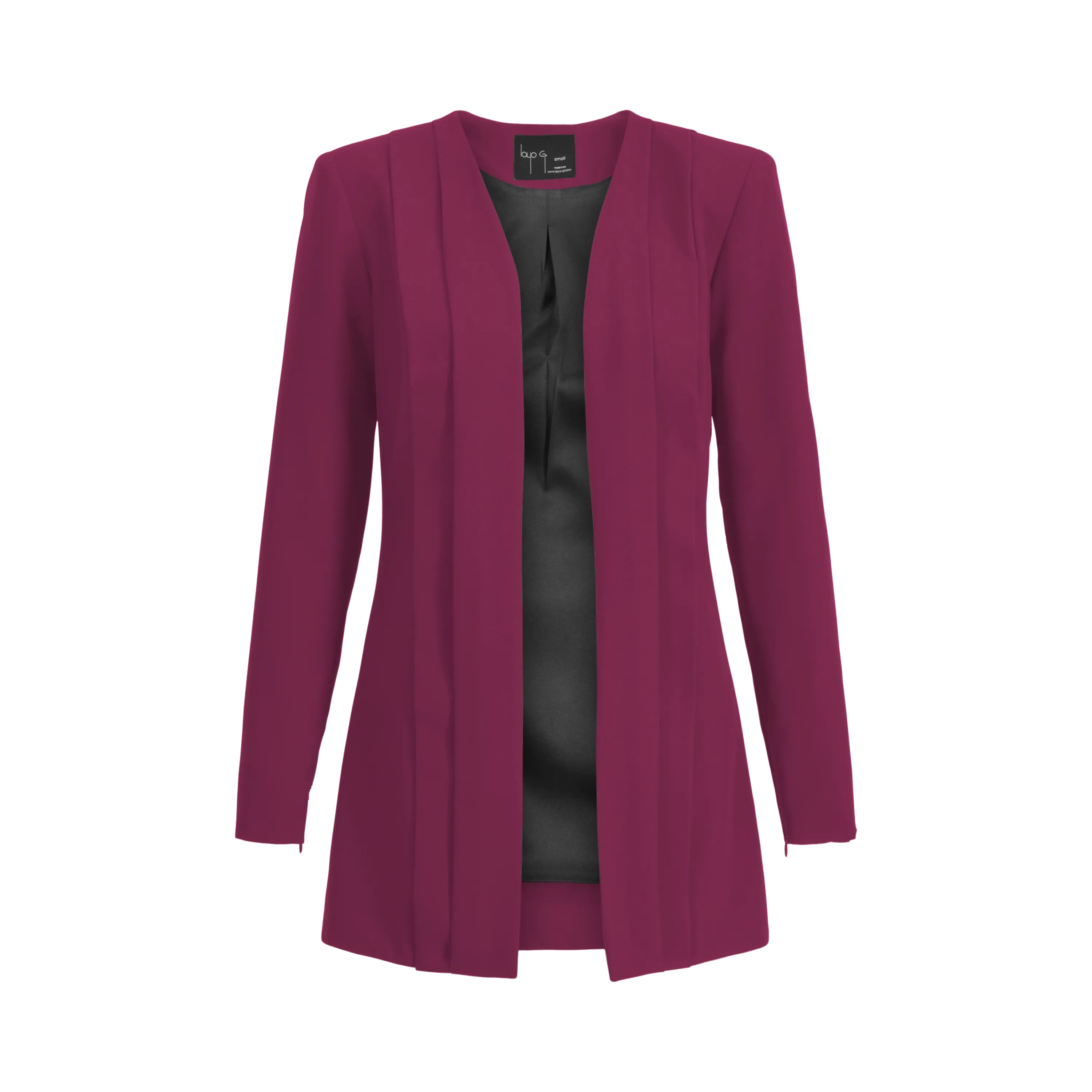 Rebel Stretch Pleated Blazer - Fuchsia