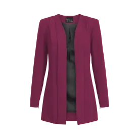 Rebel Stretch Pleated Blazer - Fuchsia