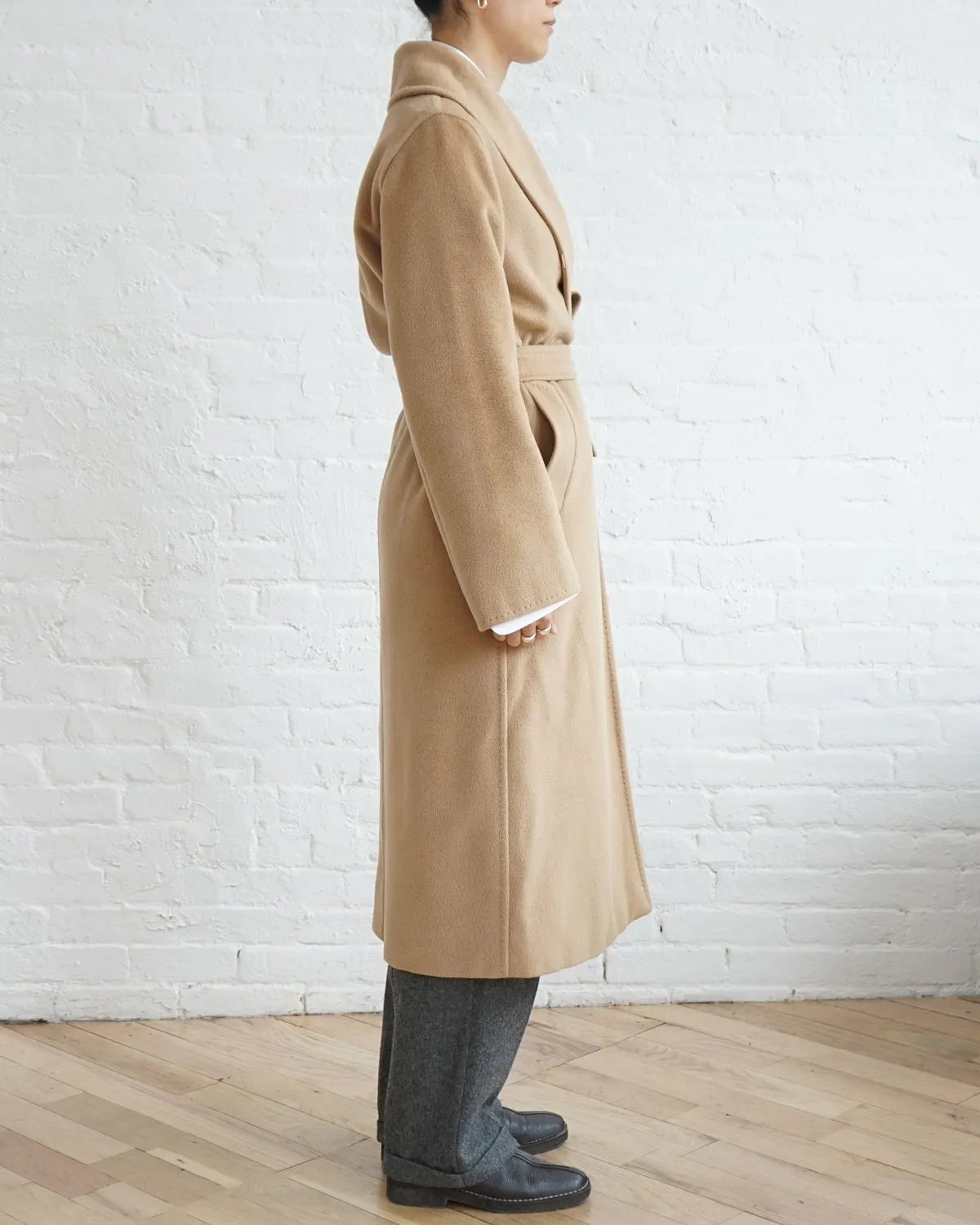 Shawl Collar Belted Wool Coat
