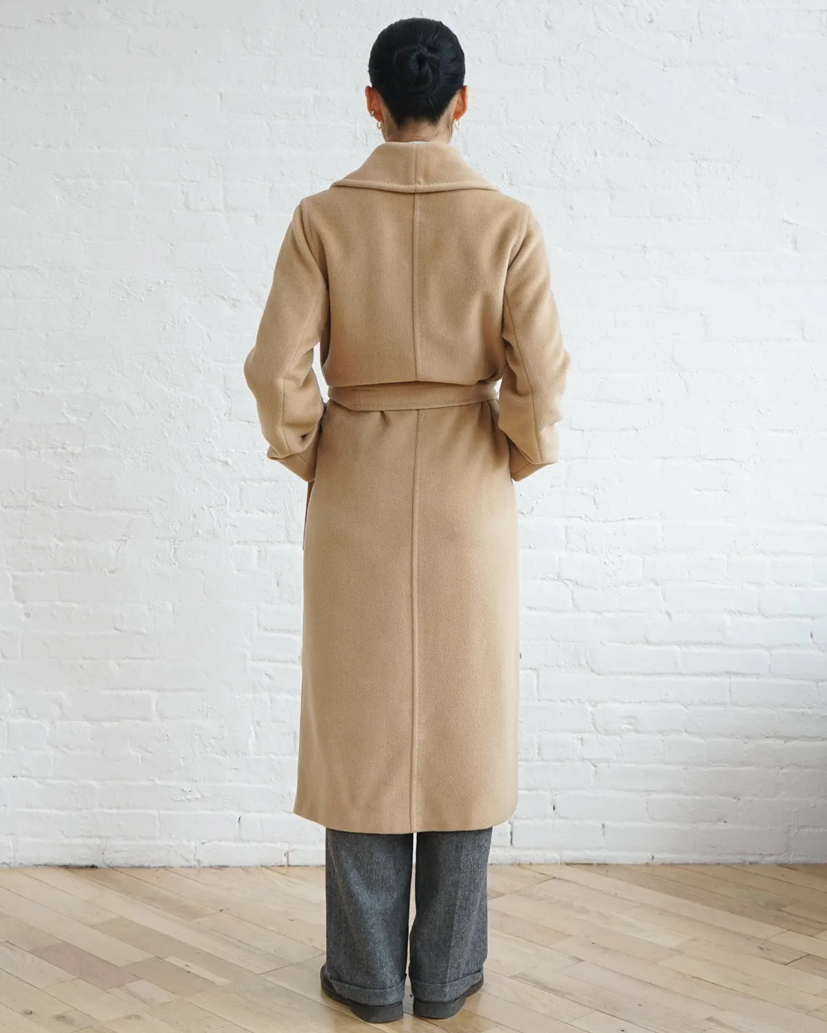 Shawl Collar Belted Wool Coat