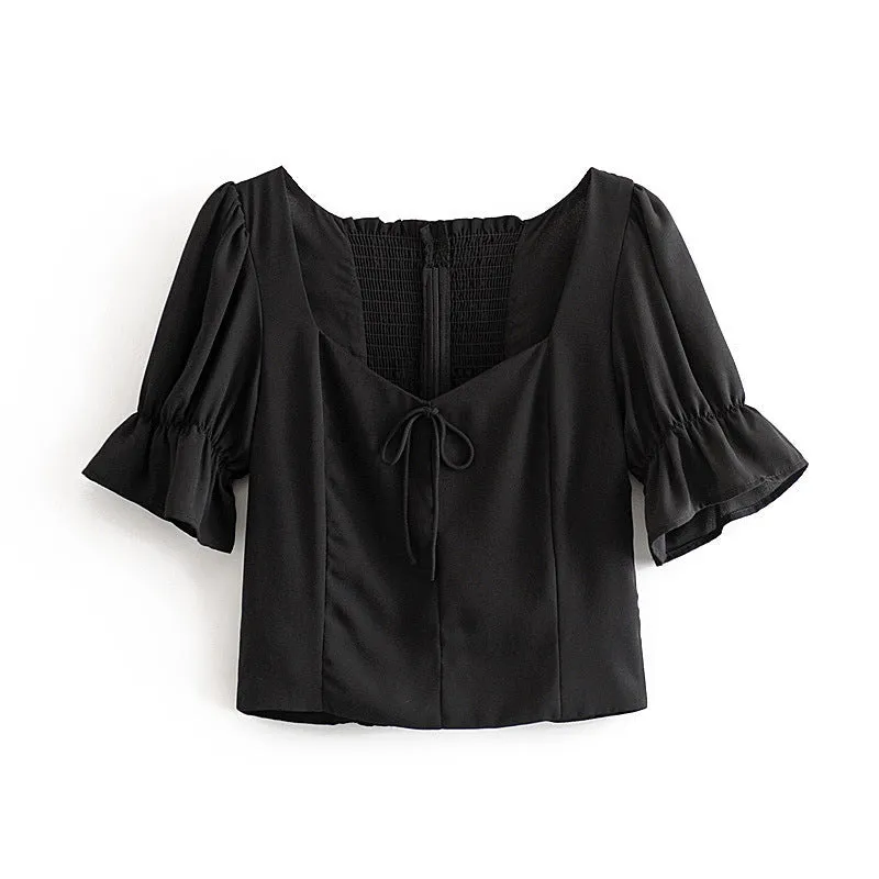 Short chiffon top