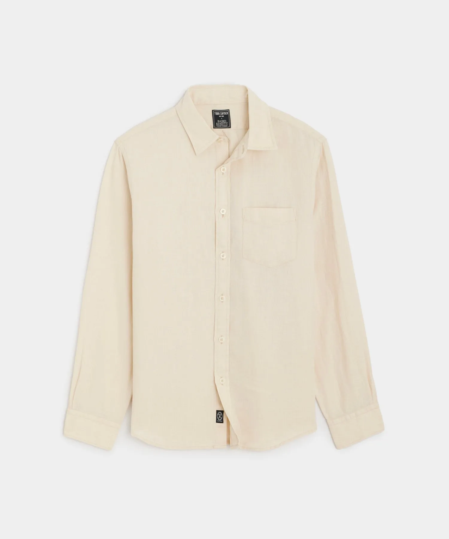 Slim Fit Sea Soft Irish Linen Shirt in Sand Dollar