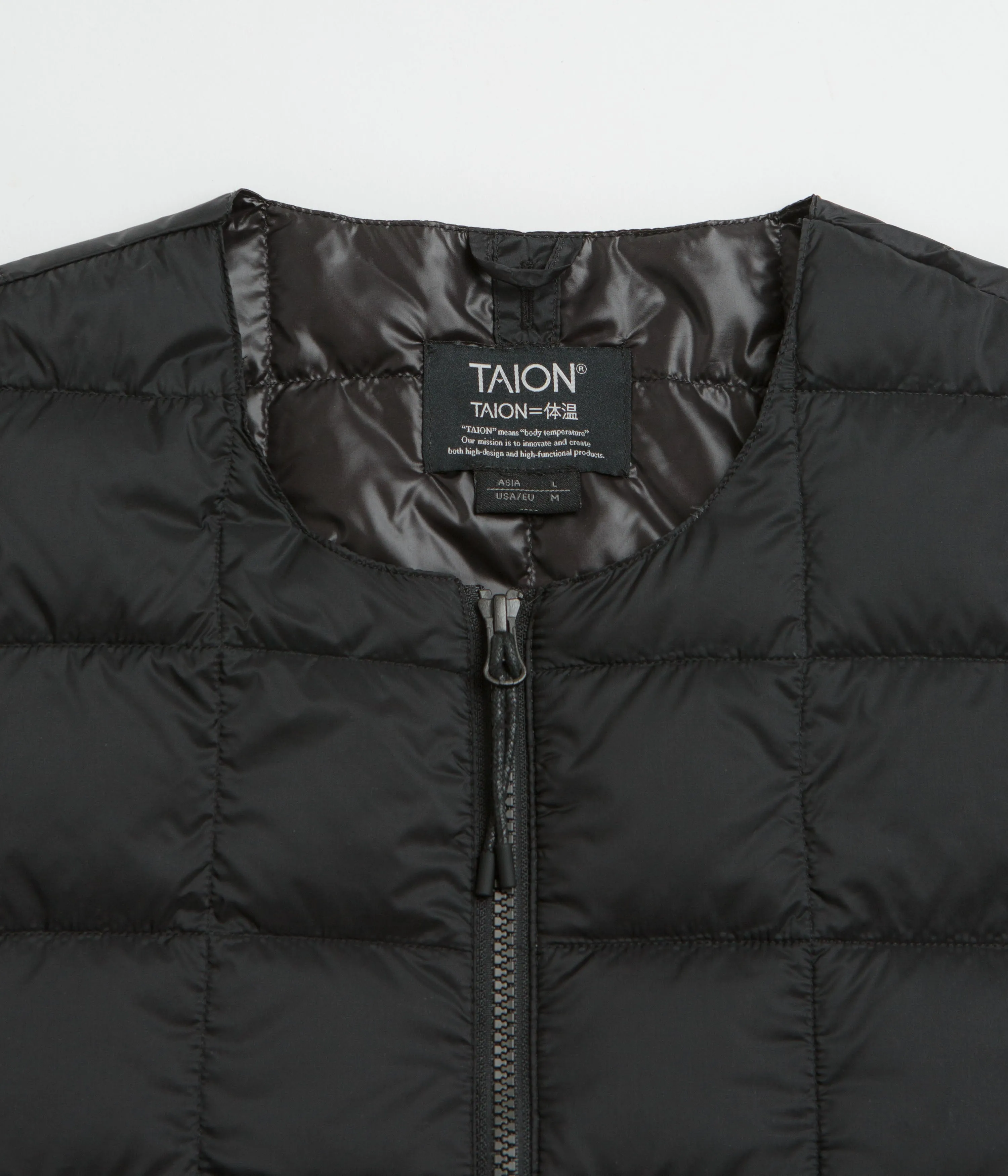 Taion Crewneck W-Zip Down Jacket - Black