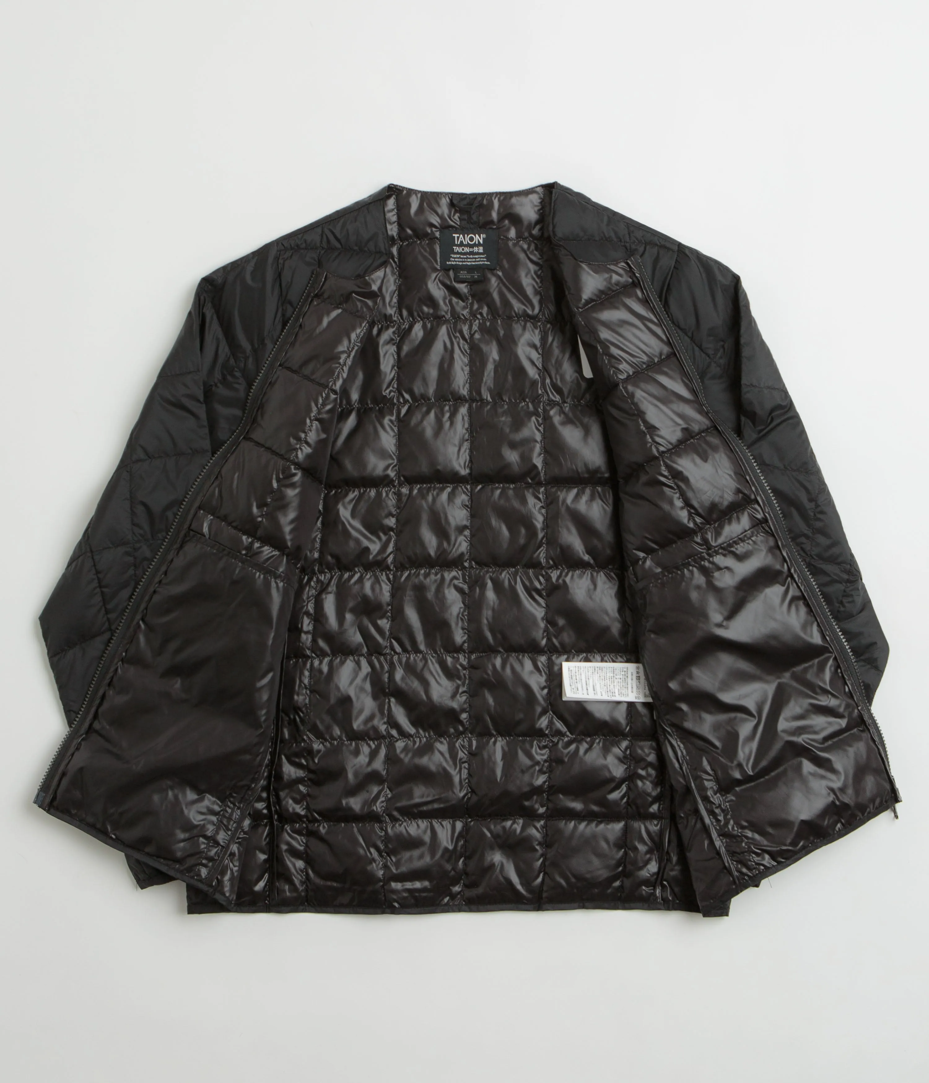 Taion Crewneck W-Zip Down Jacket - Black