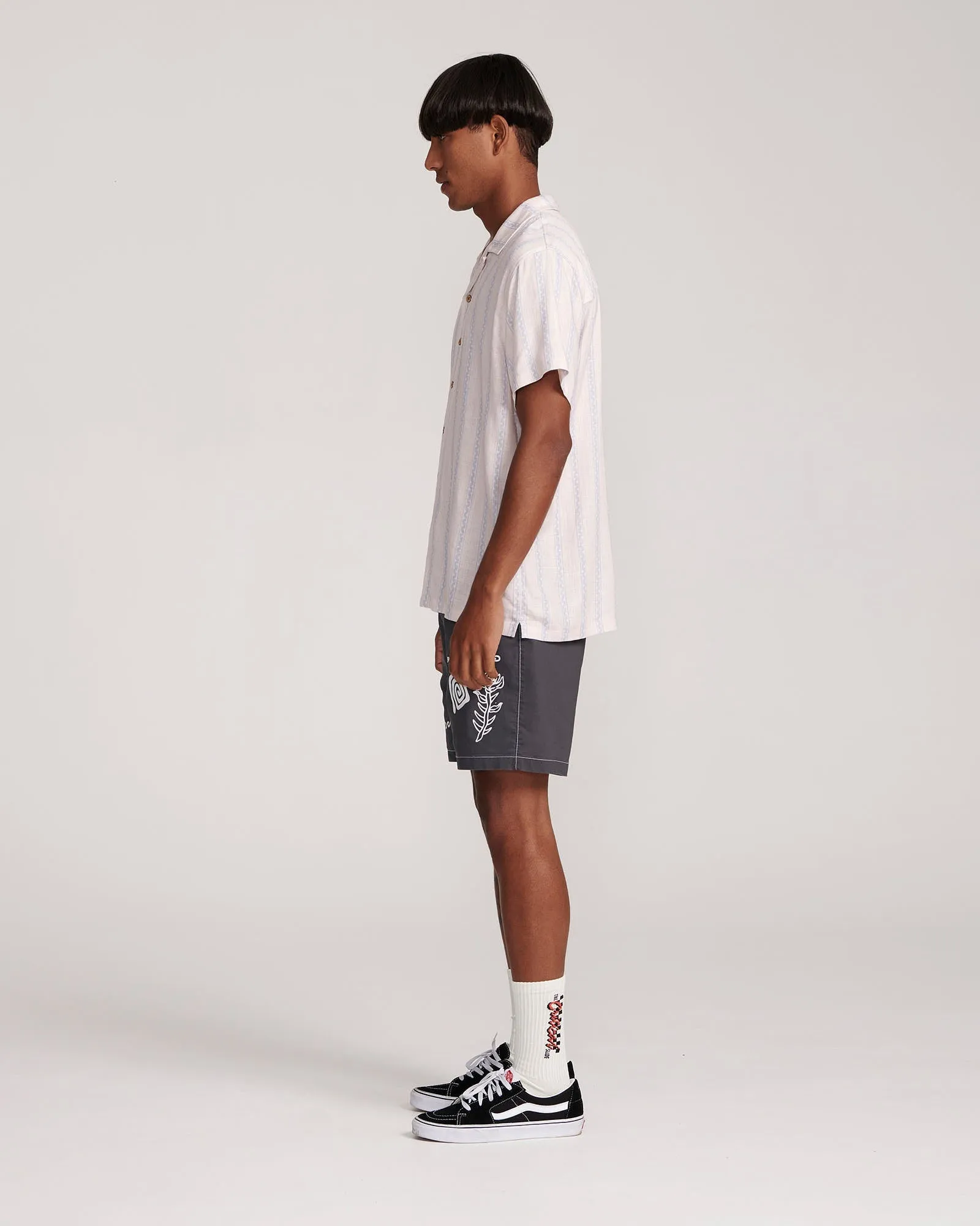 The Critical Slide Society Sideline Shirt in Salmon Stripe