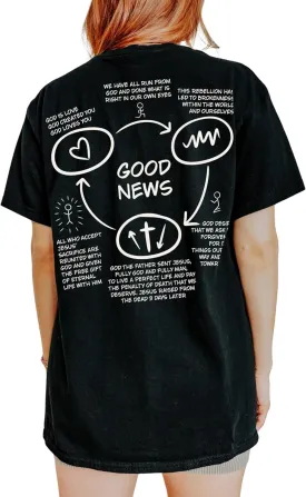 Three Circles Shirt, Good News Tee, Gospel T-Shirt, Christian Evangelism, Bold Jesus Apparel, Unisex, Sharing Faith