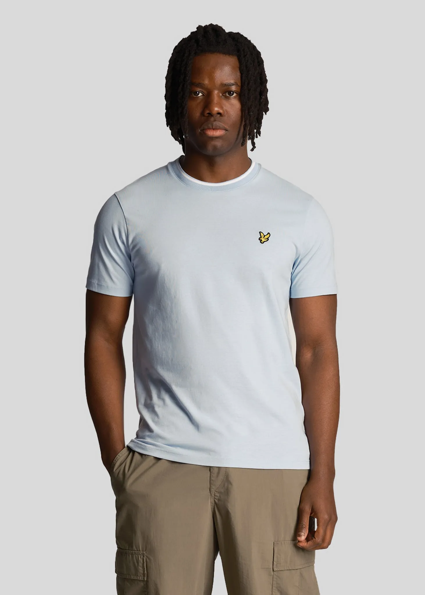 Tipped t-shirt - light blue white