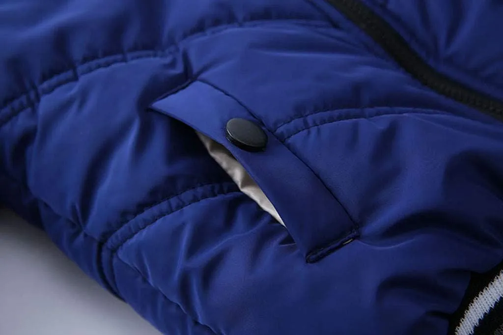 Toddler Boys Girls Down Jacket Fur Hood Thick Warm Winter Coat Parka Kids Fleece Lined Quilted Padded Jacket Coat