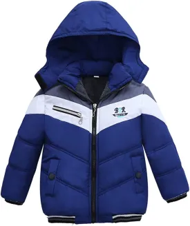 Toddler Boys Girls Down Jacket Fur Hood Thick Warm Winter Coat Parka Kids Fleece Lined Quilted Padded Jacket Coat