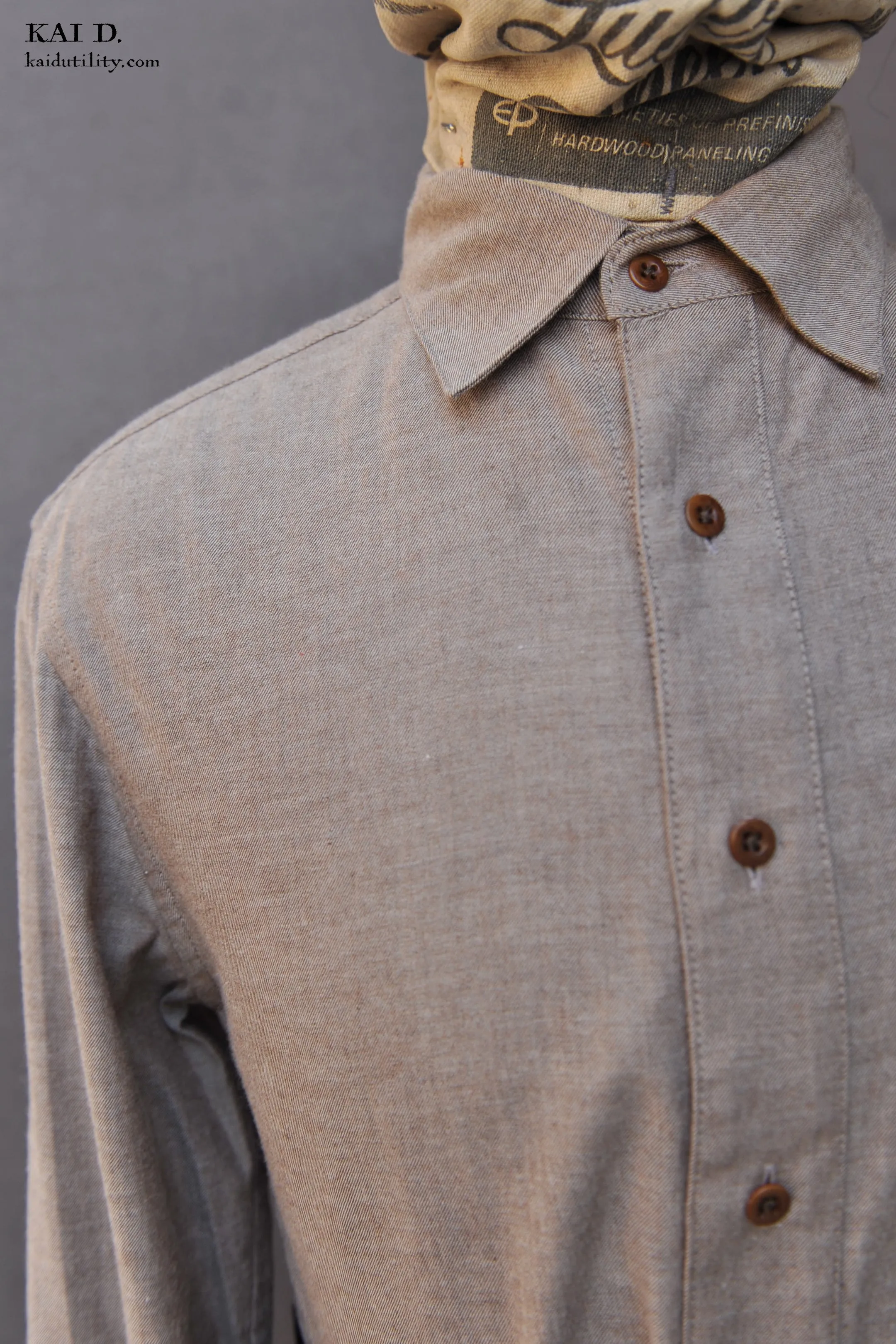 Ultra Soft Heather Cotton Denham shirt - Tan Heather - L, XL
