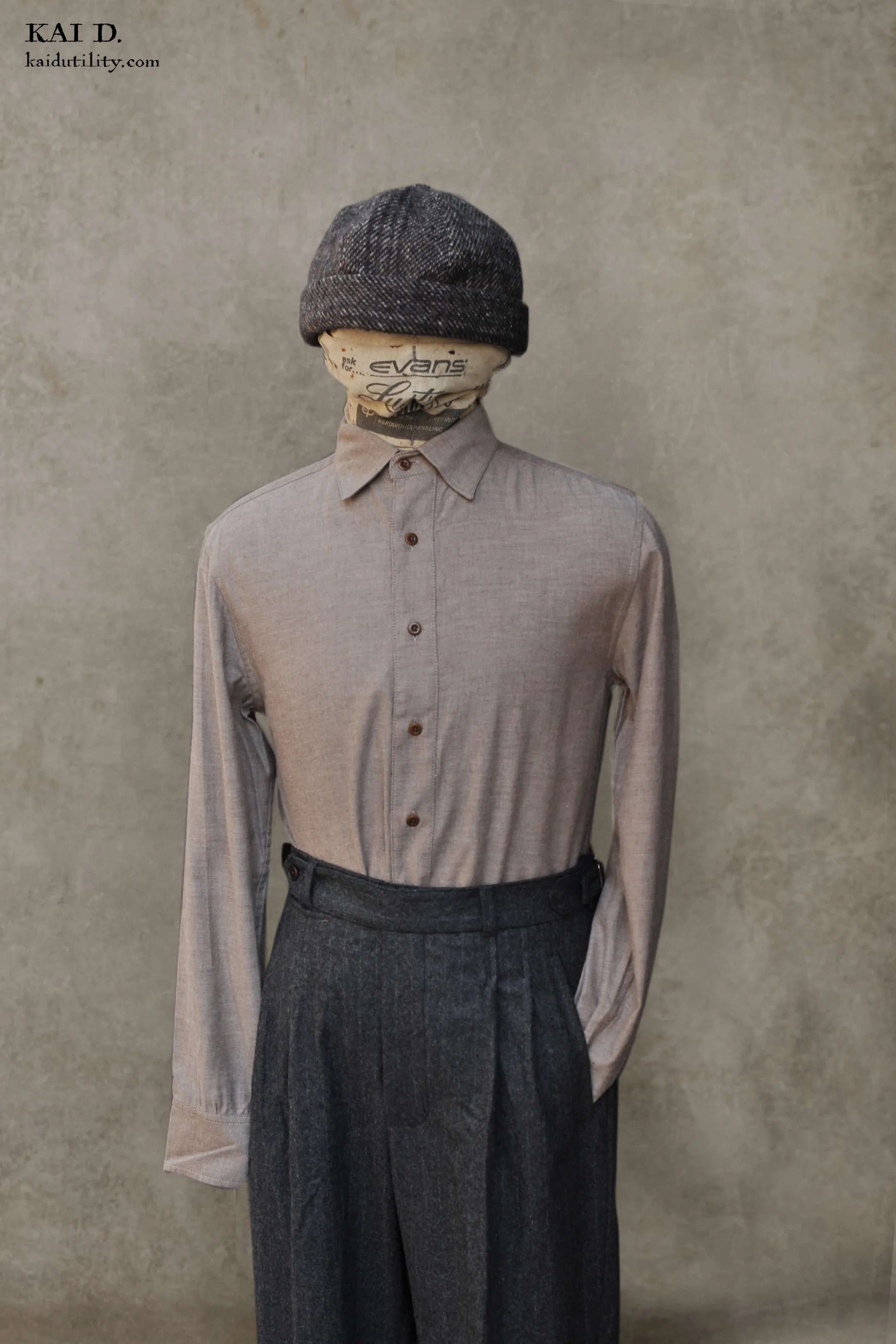 Ultra Soft Heather Cotton Denham shirt - Tan Heather - L, XL