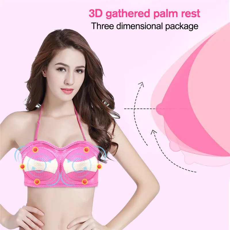 USB Charging Electric Breast Massage Bra Vibration Chest Massager Growth Enlargement Enhancer Breast Heating Stimulator Machine