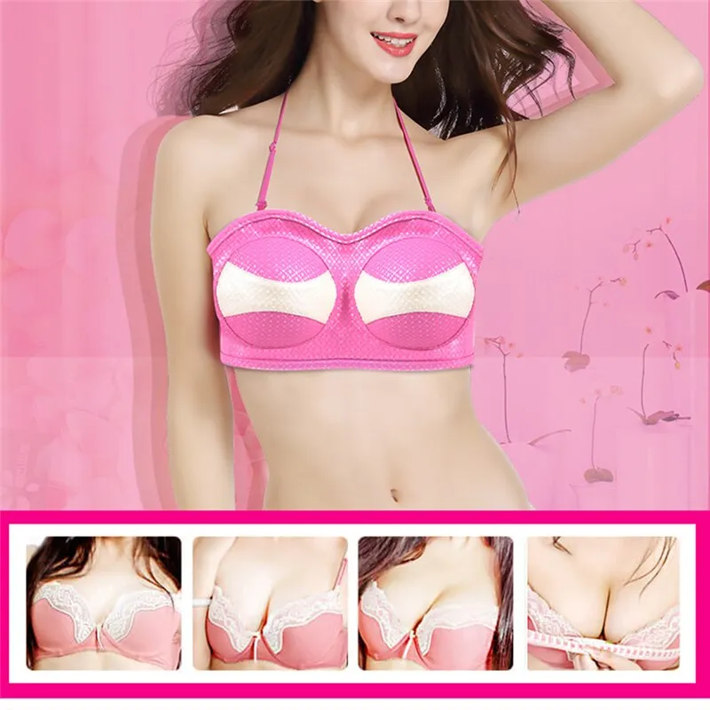 USB Charging Electric Breast Massage Bra Vibration Chest Massager Growth Enlargement Enhancer Breast Heating Stimulator Machine