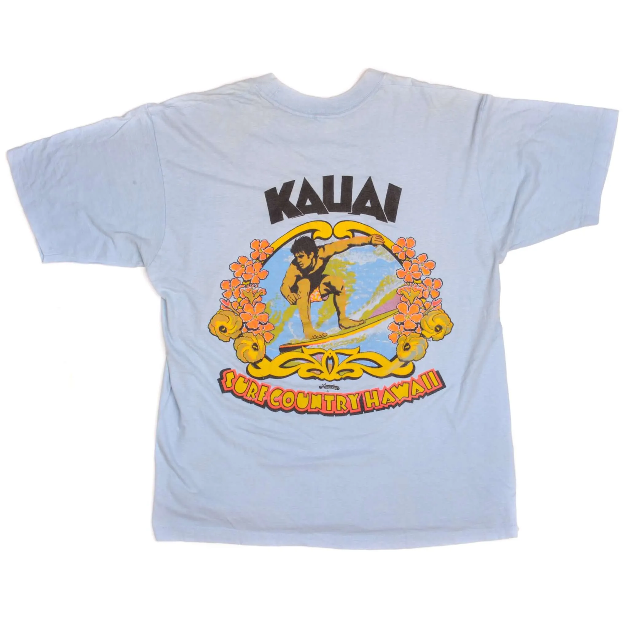 VINTAGE SURF HAWAII TEE SHIRT SIZE LARGE 1970s
