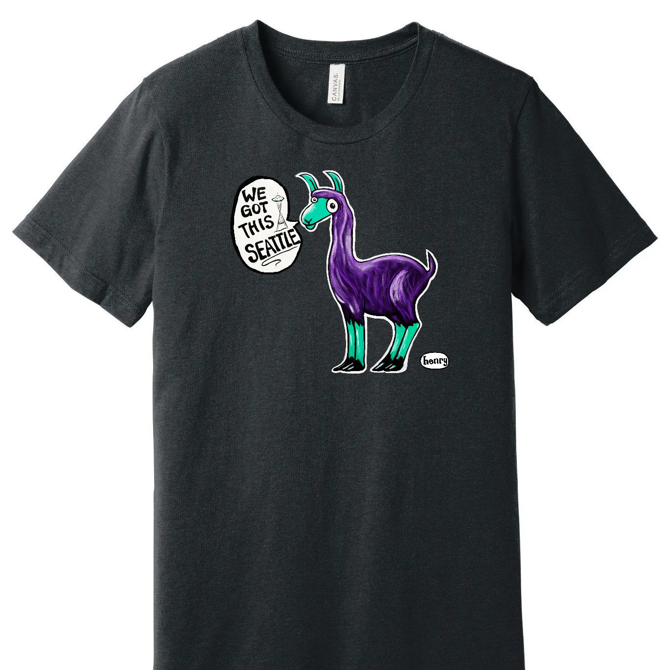 We Got this Seattle Dark Heathered Gray Unisex T-Shirt | Wearable Art by Seattle Mural Artist Ryan "Henry" Ward