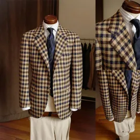 WIAOFELLAS -  Plaid Suits For Men Single Breasted Notch Lapel Wedding Tuxedo Blazer 2024 Formal Party jacket Pants Set Customized Size