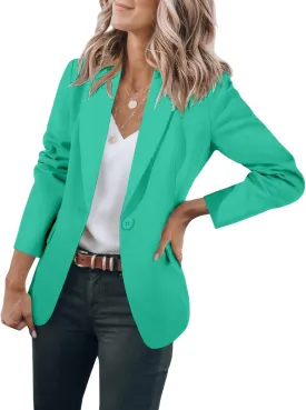 Womens Blazers Dressy Casual Blazers Open Front Long Sleeve Work Office Suit Jackets Lightweight Slim Fit Jackets Coat