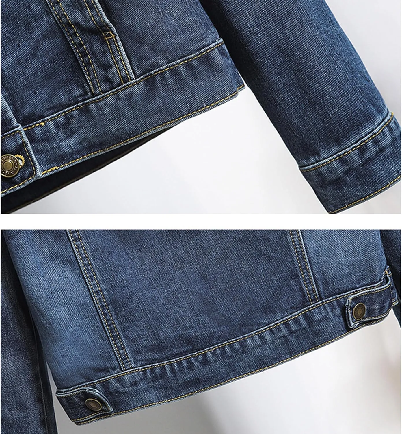 Womens Cropped Denim Jacket Button Down Jean Jacket Lightweight Trucker Coat Casual 3/4 Sleeve Tops with Pockets