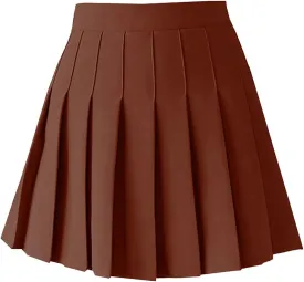 Women's High Waist A-Line Pleated Mini Skirt Short Tennis Skirt
