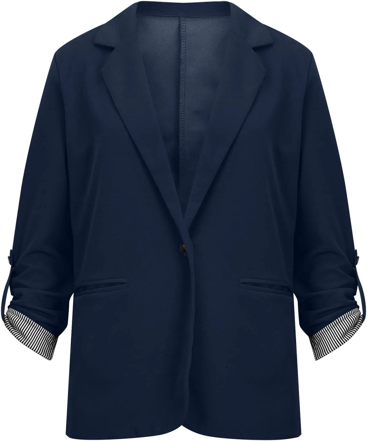 Womens Work Casual Roll up Sleeves Blazer Open Front Cardigan Business Office Suit Jackets Dressy Jackets Blazer