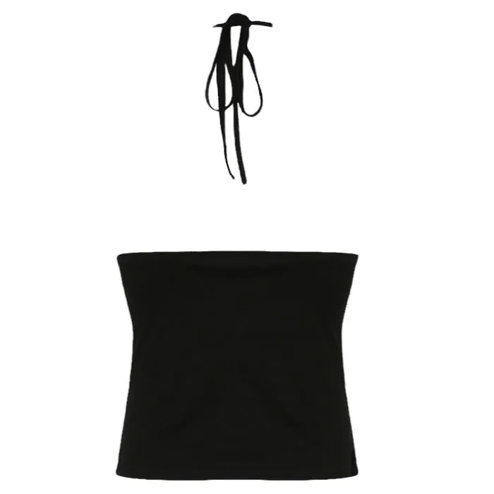 Y2K Buckle Halter Top
